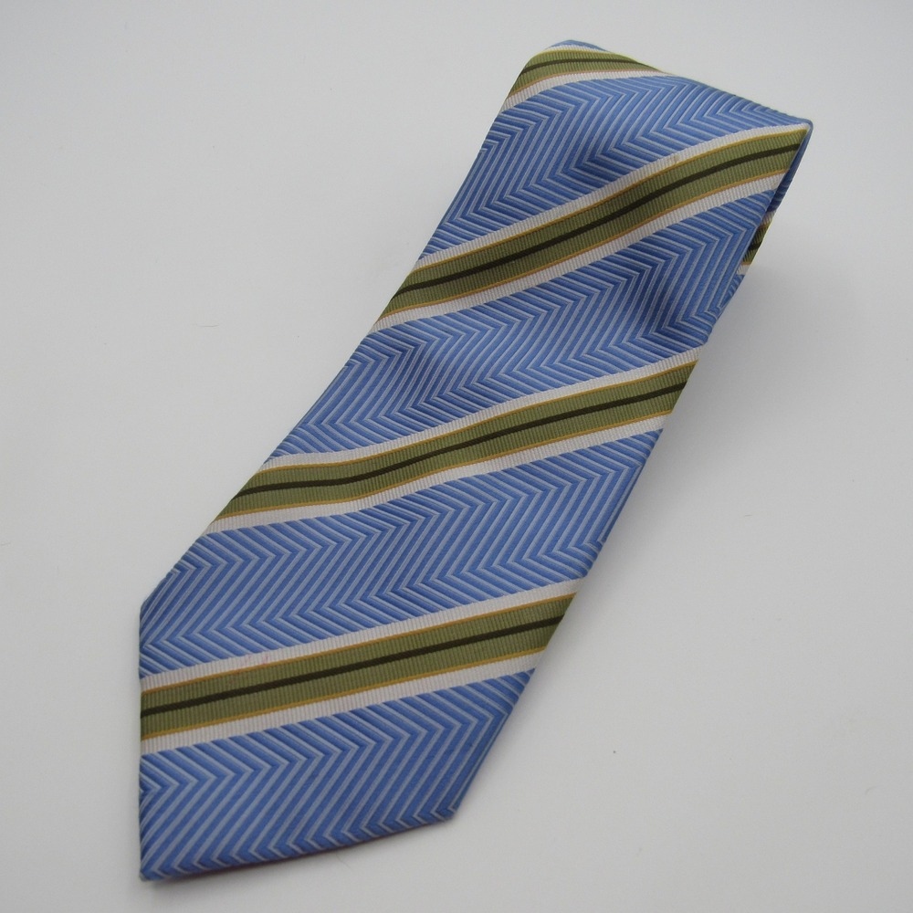 Henry Jacobson Necktie Chevron Striped 100% Silk Tie